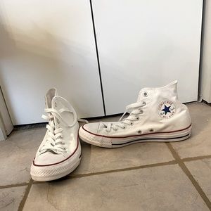 White high top converse. Women’s 8.5.